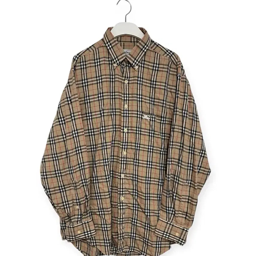 [BUNJANG] Burberry Nova Check Beige Shirt / 버버리 노바체크 베이지 셔츠