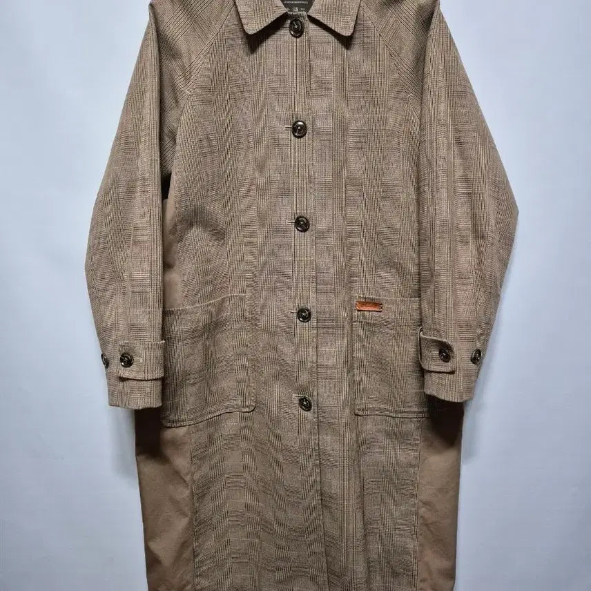 [BUNJANG] Thursday Island Plaid Wool Coat Beige / 써스데이아일랜드 체크무늬 코트S