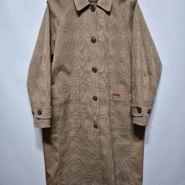 [BUNJANG] Thursday Island Plaid Wool Coat Beige / 써스데이아일랜드 체크무늬 코트S
