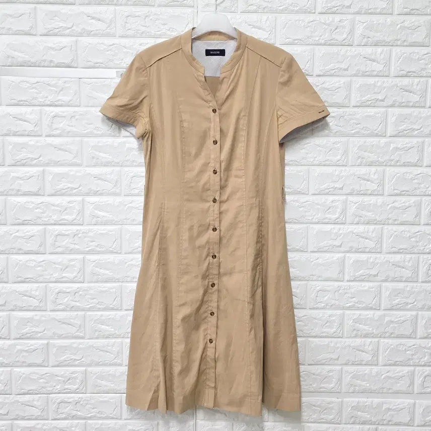 [BUNJANG] Hazzys Beige Dress E363 / M 헤지스 베이지 원피스 E363