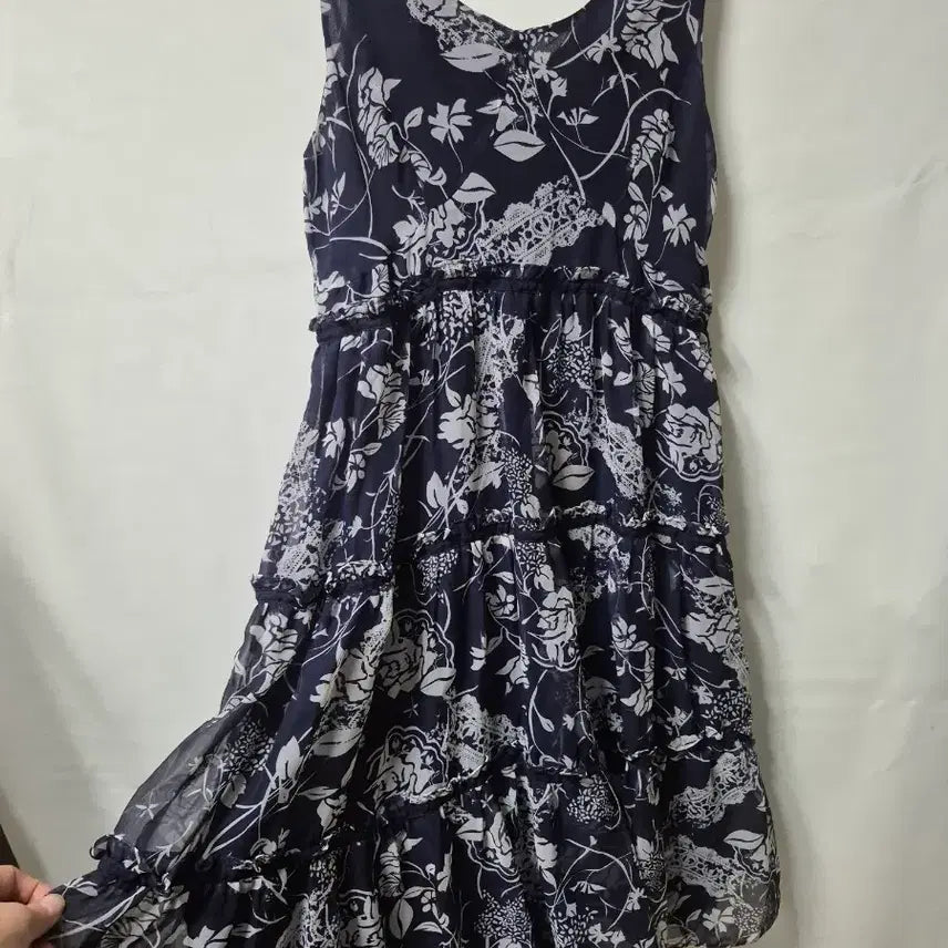 [BUNJANG] Chiffon Flower Pattern Dress M / 쉬폰 플라워 패턴 원피스M