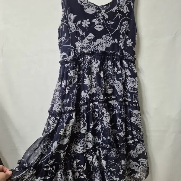 [BUNJANG] Chiffon Flower Pattern Dress M / 쉬폰 플라워 패턴 원피스M