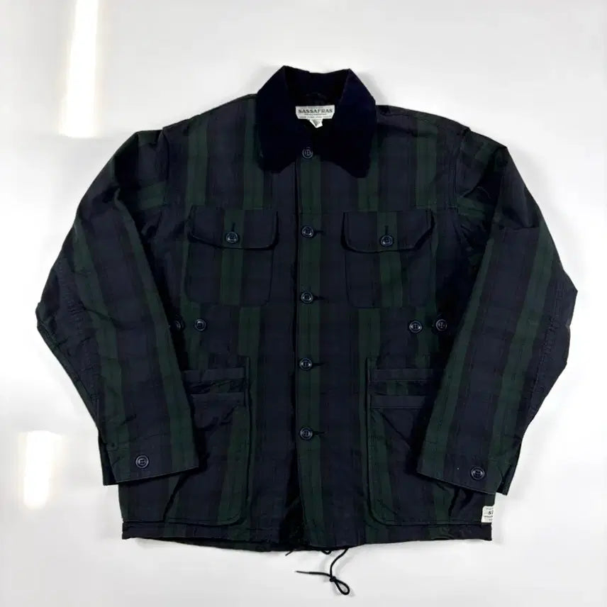 [BUNJANG] SASSAFRAS Garden Hole Jacket Blackwatch Cotton Blend / 사사프러스(SASSAFRAS) 가든 홀 자켓 블랙워치