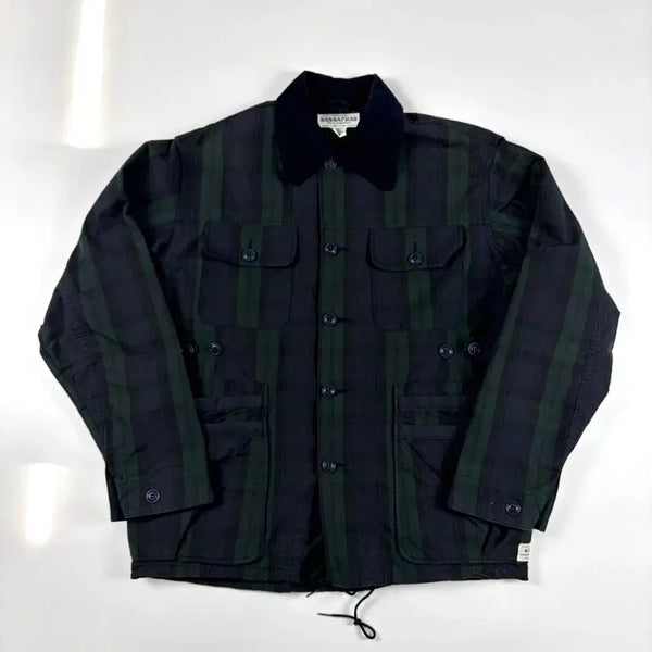 [BUNJANG] SASSAFRAS Garden Hole Jacket Blackwatch Cotton Blend / 사사프러스(SASSAFRAS) 가든 홀 자켓 블랙워치