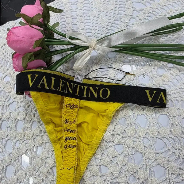 [BUNJANG] Valentino Yellow T-Panty Set (2 pcs, M) / 발렌티노 옐로우T팬티2장 세트(m)