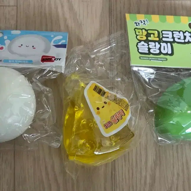 [BUNJANG] Milk Cloud Bread, Mango Crunch, and Cheese Slime Bundle Set / 우유구름빵 / 망고크런치 슬라임 / 치즈 슬라임 일괄판매