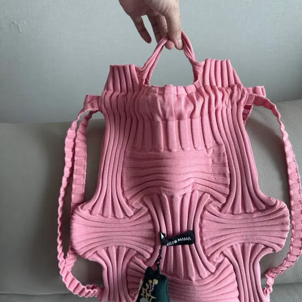 [BUNJANG] Pleats Mama New Bow Backpack Pink / 플리츠마마 뉴보우백팩 핑크