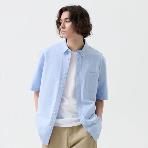 [BUNJANG] Groove rhyme Cotton Oxford Short Sleeve Shacket L / [그루브라임]코튼 옥스퍼드 반팔 셔켓