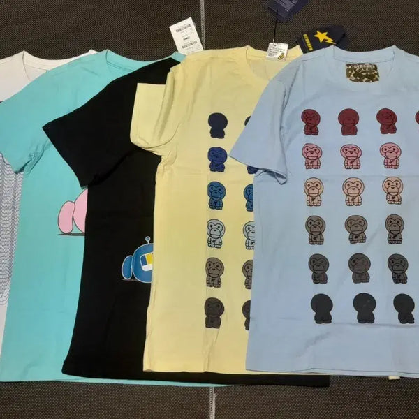 [BUNJANG] Unisex Premium Cotton T-Shirt 5-Piece Bundle Set / [새상품]남녀공용 고급 면티5종(일괄판매)