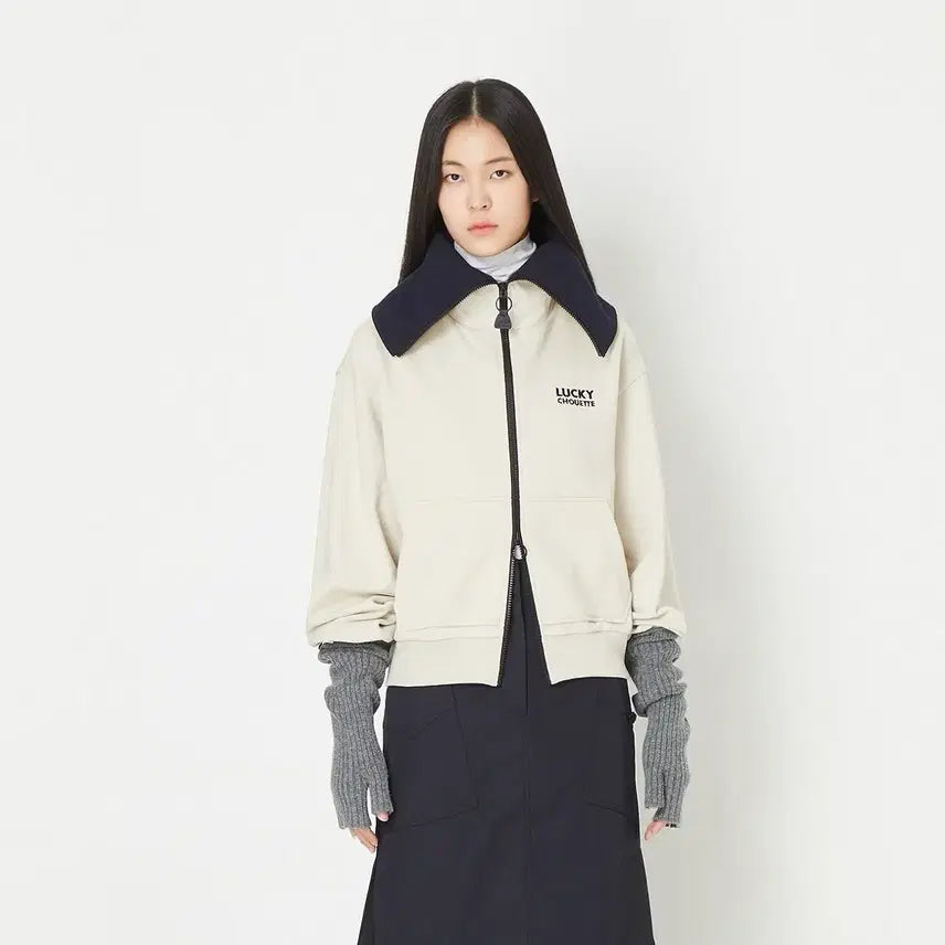 [BUNJANG] Lucky Chouette Sailor Collar Hooded Zip-Up Jacket / 럭키슈에뜨 세일러 카라 후드 집업