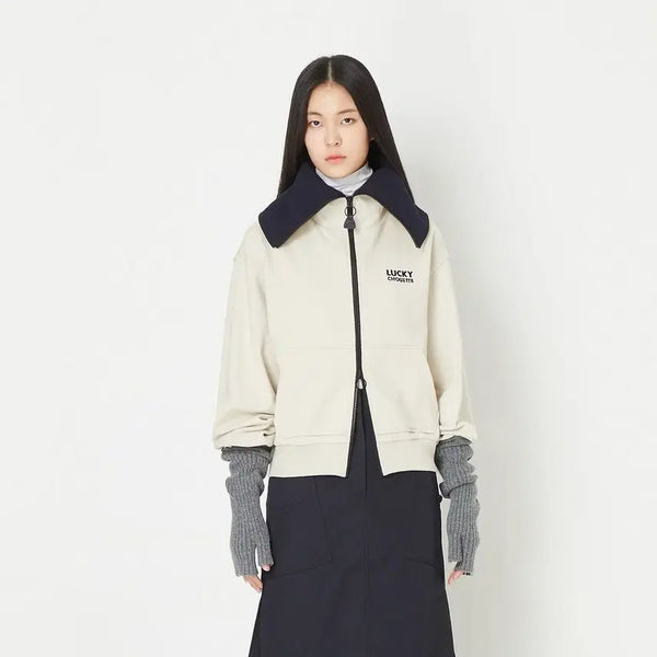 [BUNJANG] Lucky Chouette Sailor Collar Hooded Zip-Up Jacket / 럭키슈에뜨 세일러 카라 후드 집업