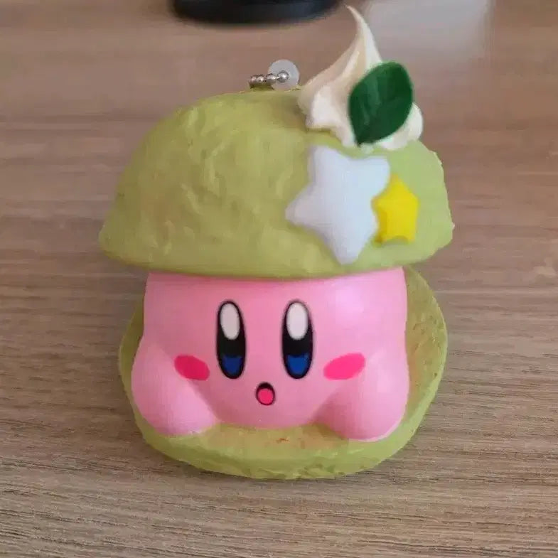 [BUNJANG] Kirby Matcha Cream Puff Squeeze Keychain / 별의 커비 녹차 슈 스퀴시 말랑이 키링