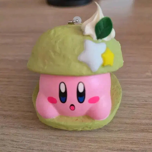 [BUNJANG] Kirby Matcha Cream Puff Squeeze Keychain / 별의 커비 녹차 슈 스퀴시 말랑이 키링