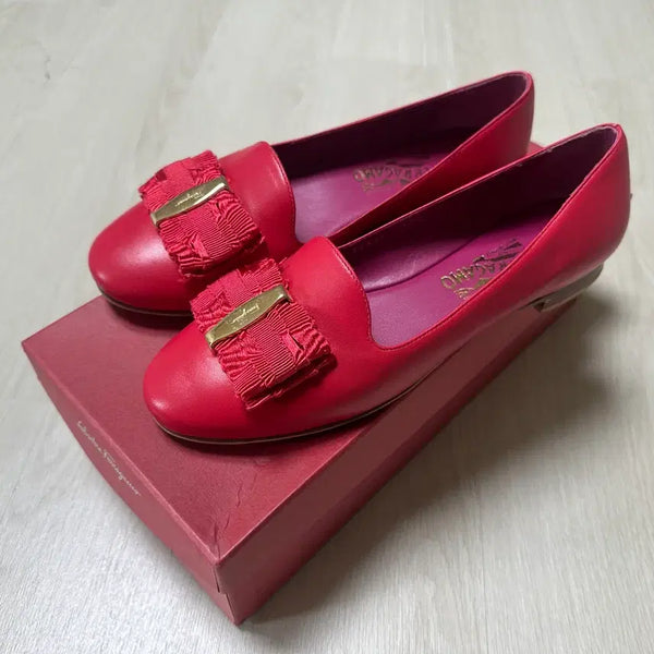 [BUNJANG] Salvatore Ferragamo Women's Ribbon Detail Pink Pumps / 페라가모 구두