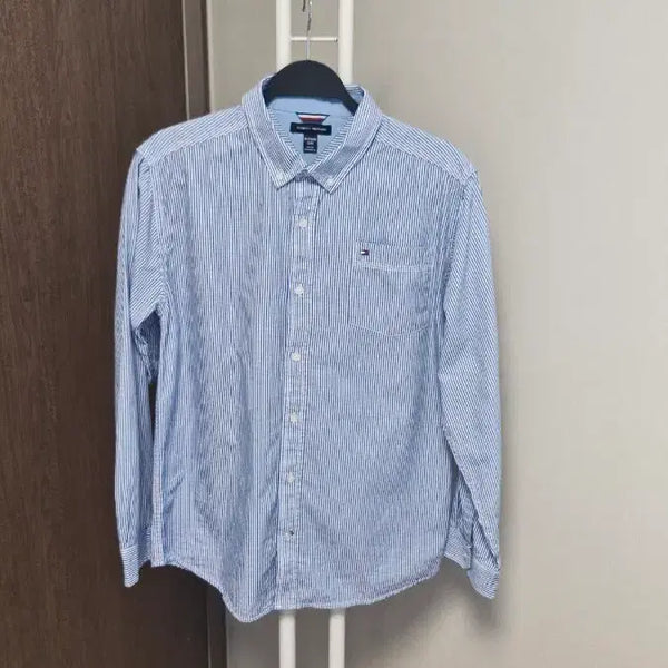 [BUNJANG] Tommy Hilfiger Blue Stripe Long Sleeve Shirt / 타미힐피거(남95/여100)블루스트라이프 긴팔 셔츠 XG/TG/EG