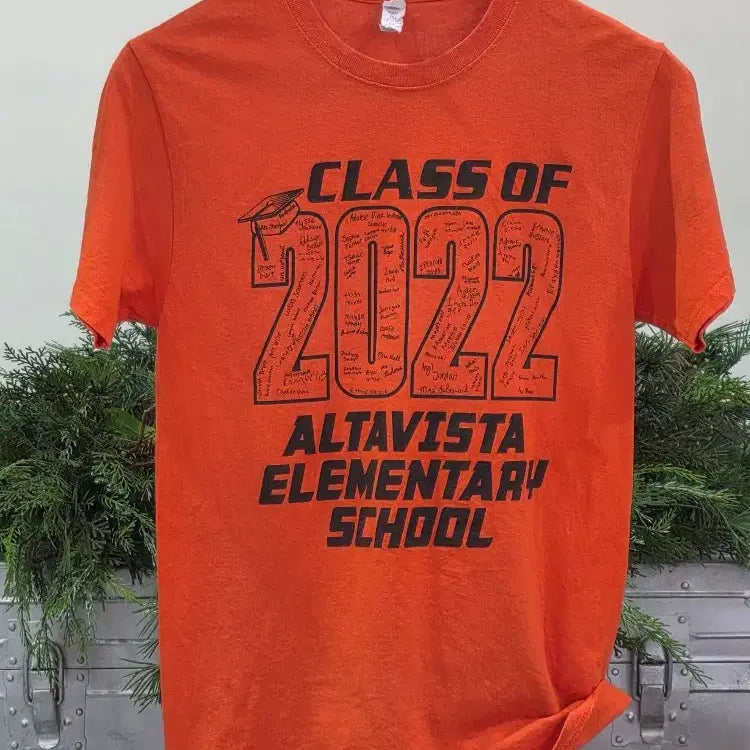 [BUNJANG] Altavista Elementary School Class of 2022 Orange Short Sleeve T-Shirt / [S] ALTAVISTA ELEMENTARY SCHOOL "CLASS OF 2022" 오렌지 반팔 티셔츠