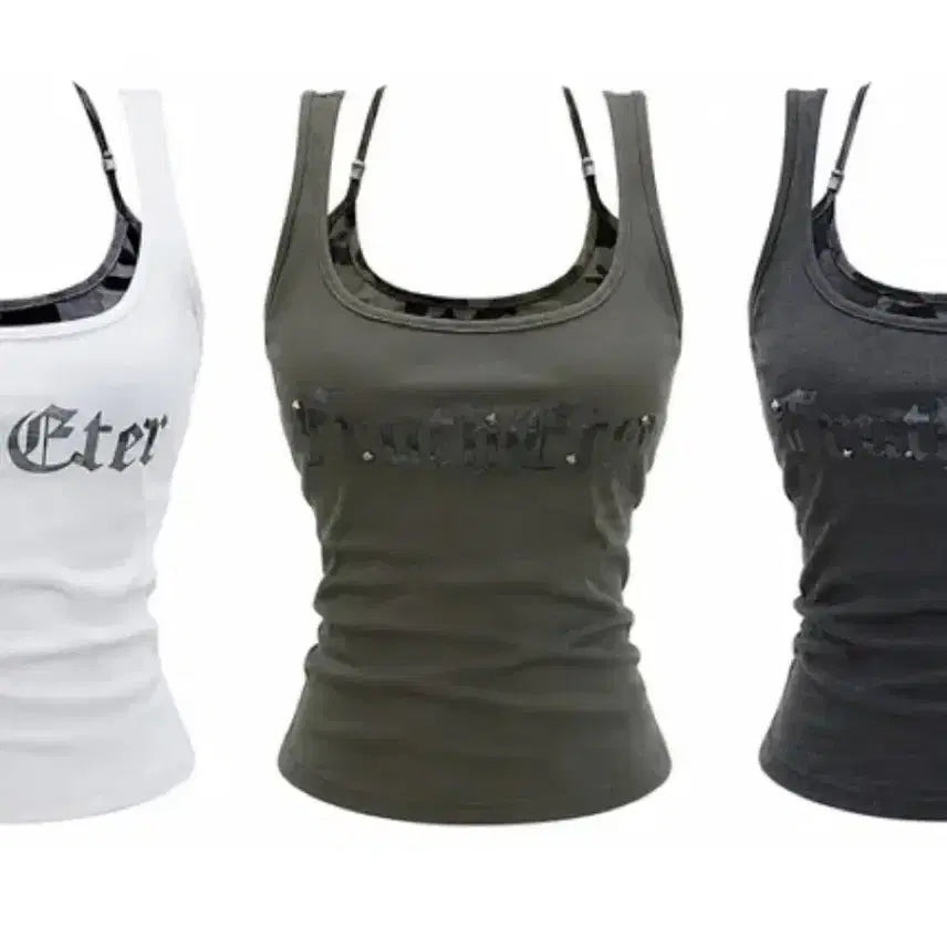 [BUNJANG] Fruth Eter Y2K Camo Military Sleeveless T-Shirt Khaki / [Fruth Eter] 나시티셔츠 카키 y2k 카모 밀리터리 민소매
