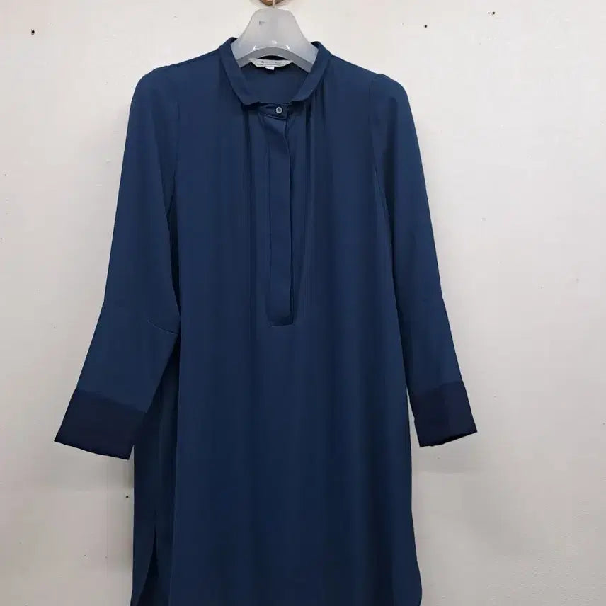 [BUNJANG] Chiffon Long T-Shirt - Navy (L) / 쉬폰 롱티셔츠L