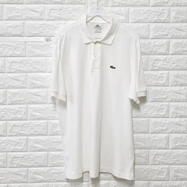[BUNJANG] Lacoste White Short Sleeve Polo Shirt XL / XL 라코스테 화이트 반팔 카라티 E370