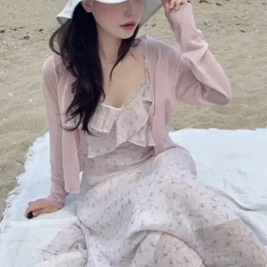 [BUNJANG] Dellyiz Resort Dress Pink New / 델리이즈) 휴양지 원피스 (핑크,새상품)