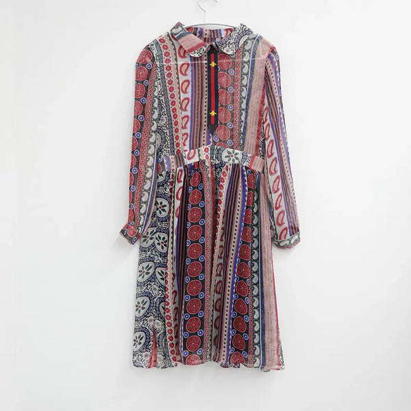 [BUNJANG] Red Long Sleeve Mini Dress with Pleated Pattern / 차르르 패턴 레드 긴팔 미니 원피스