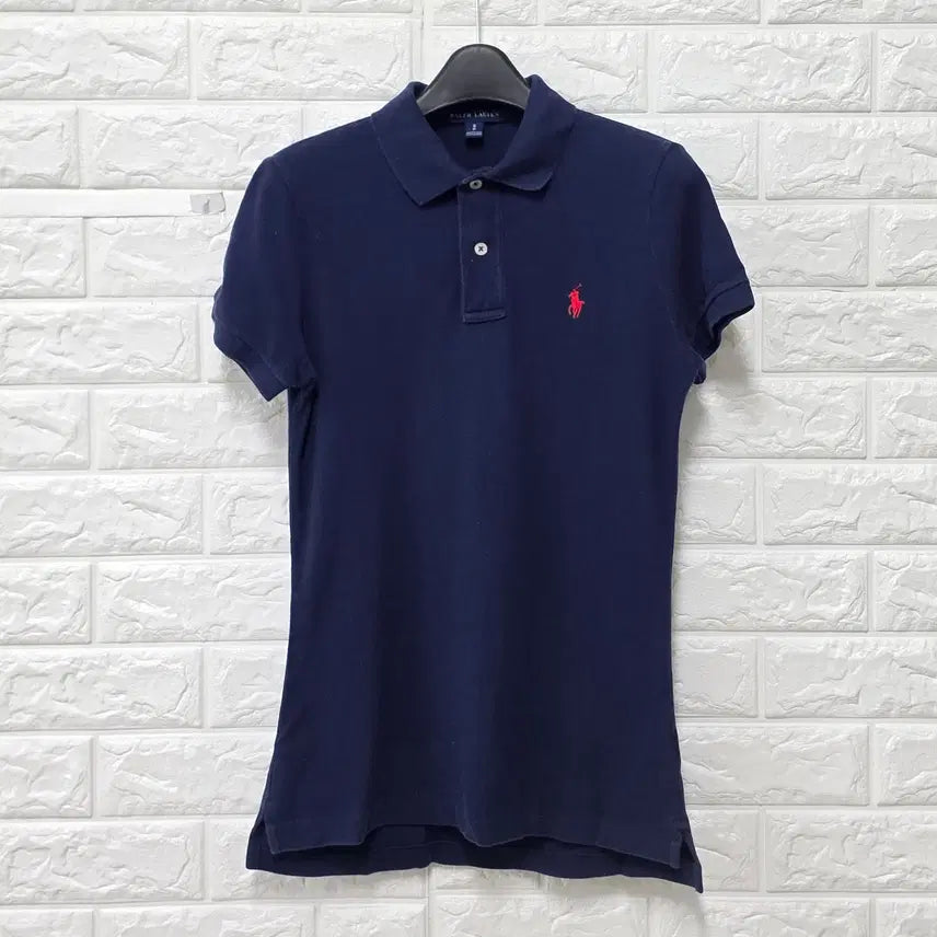 [BUNJANG] Polo Ralph Lauren Navy Short Sleeve Polo Shirt / S 폴로랄프로렌 네이비 반팔 카라티 E371