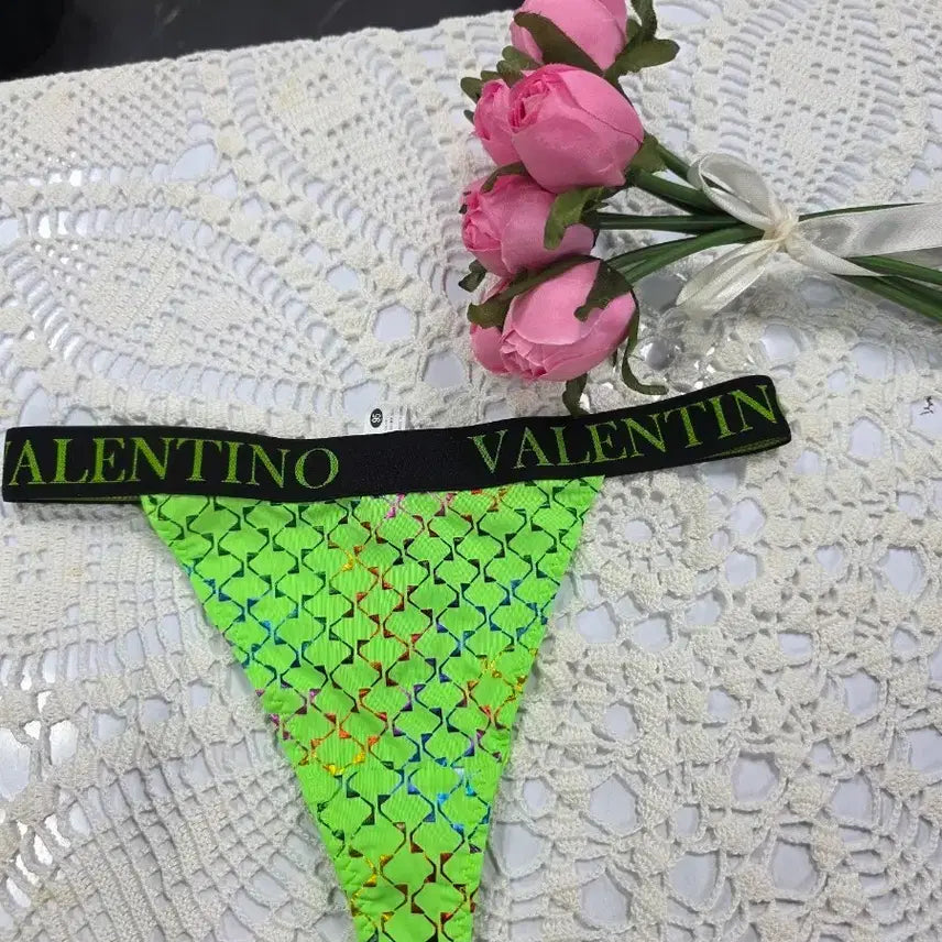 [BUNJANG] Valentino Fluorescent Pattern T-Panty 2-Piece Set (M) / 발렌티노 형광색 패턴 T팬티2종셑(m)