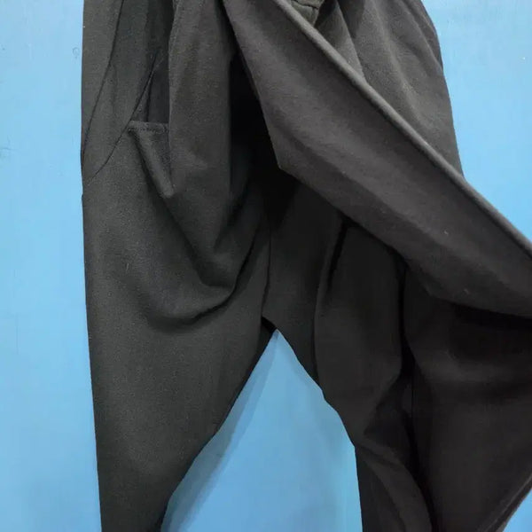 [BUNJANG] UNPLUGGED MUSEUM Asymmetrical Drape Sarouel Cotton Jersey Pants / 언플러그드 비대칭랩 드레이프 사루엘 면져지팬츠