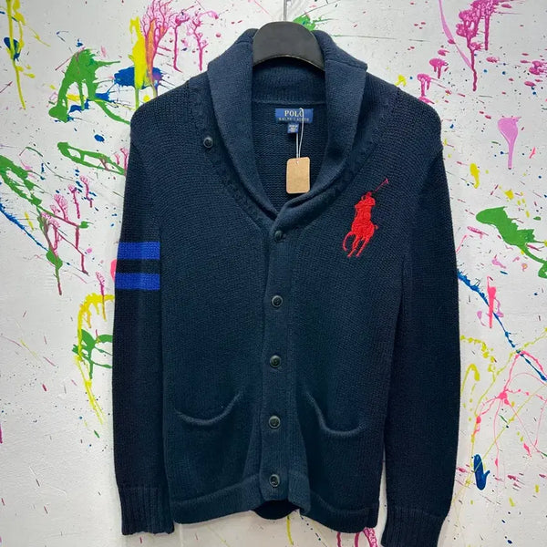 [BUNJANG] Polo Ralph Lauren Shawl Collar Knit Cardigan Navy Kids M / 폴로 랄프로렌 숄카라 니트 가디건 네이비 키즈 M