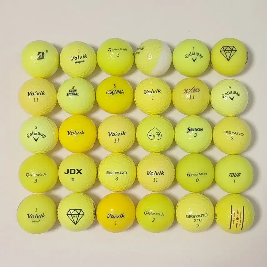 [BUNJANG] Premium Yellow Lost Golf Balls (30 Count) / 특A+급 노랑볼 30알 로스트볼 골프공