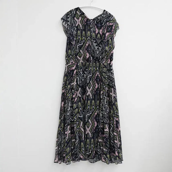 [BUNJANG] Crocodile Frill Pattern Sleeveless Long Dress / 크로커다일 프릴 패턴 라인 민소매 롱 원피스