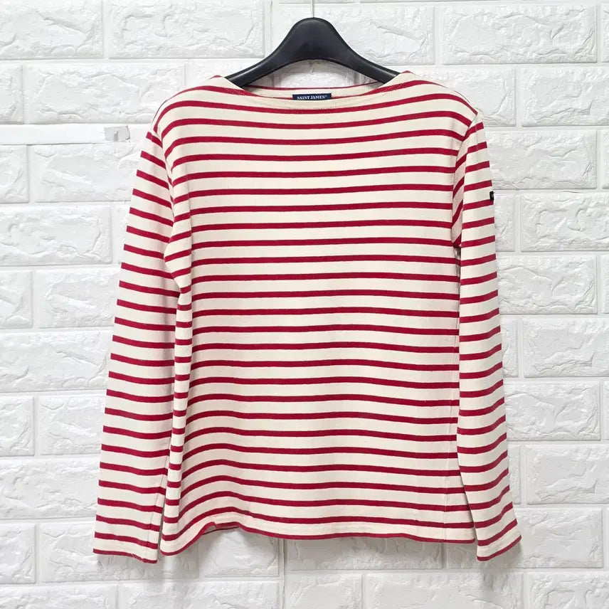 [BUNJANG] Saint James Striped Round Neck T-Shirt / S 세인트제임스 스트라이프 단가라 라운드 티 E375