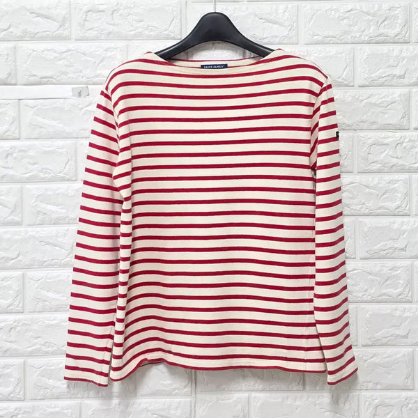 [BUNJANG] Saint James Striped Round Neck T-Shirt / S 세인트제임스 스트라이프 단가라 라운드 티 E375