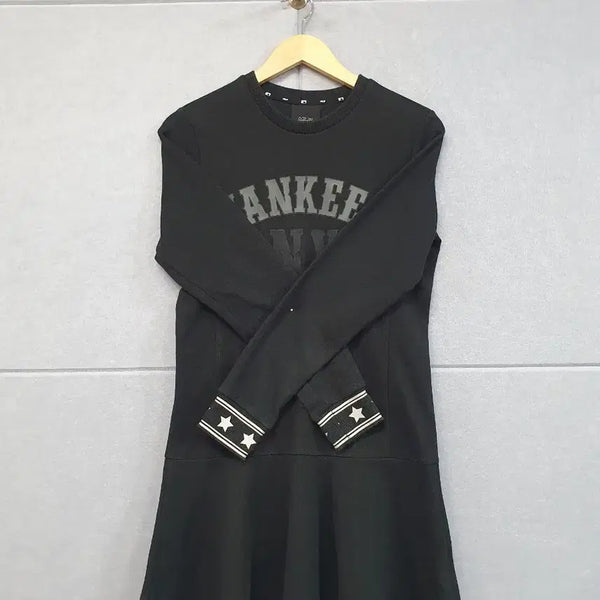 [BUNJANG] MLB New York Yankees Black Fleece Dress (Size 50L) / #MLB 뉴욕 양키스 블랙 기모 원피스 50L