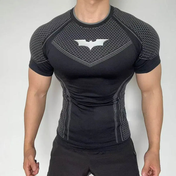 [BUNJANG] Batman Custom Muscle Fit Gym Shirt - Black / 배트맨 YL 커스텀 헬스 머슬핏 헬스 셔츠 - 블랙