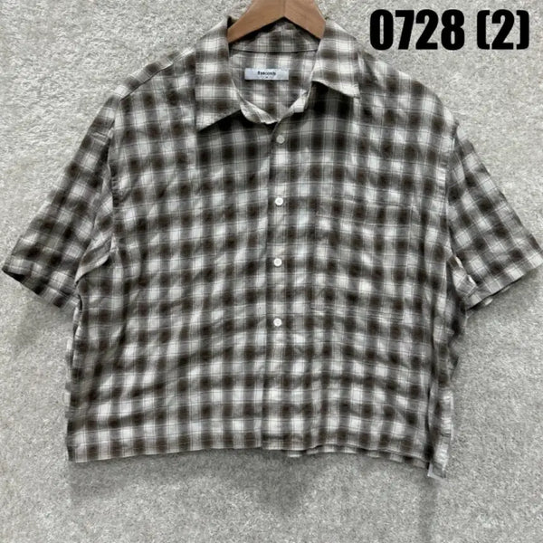[BUNJANG] Second Skin Check Short Sleeve Shirt (M) / 세컨드 스킨 체크 반팔 셔츠 m