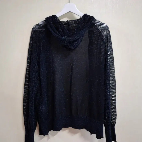[BUNJANG] Georges Rech Mesh Knit Hooded Cardigan / 죠르쥬레쉬 메탈 망사니트 후드 가디건 55~66