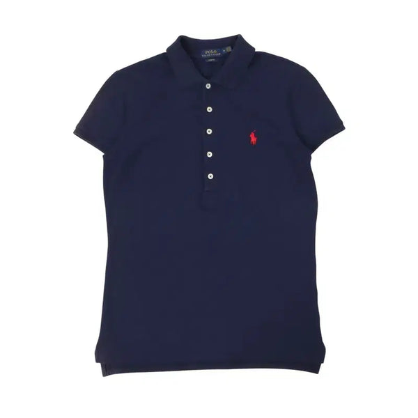 [BUNJANG] Polo Ralph Lauren Women's Navy Slim Fit Polo T-Shirt / 폴로 랄프로렌 우먼스 네이비 슬림 폴로 티셔츠