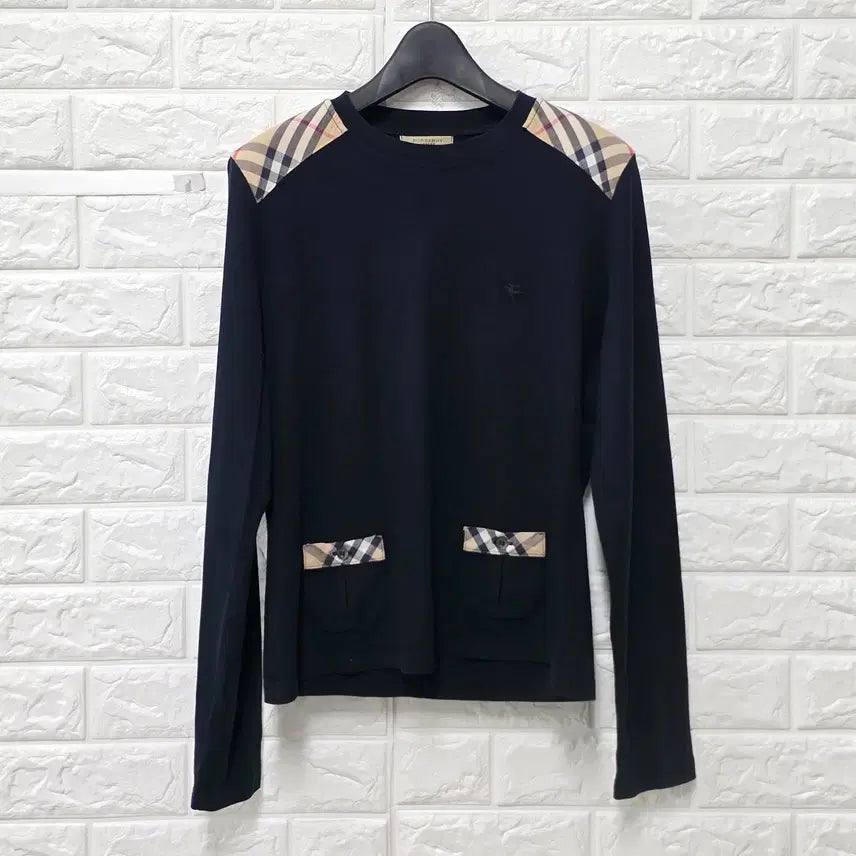[BUNJANG] M Burberry Round Neck T-shirt / M 버버리 블랙 라운드 티 E377
