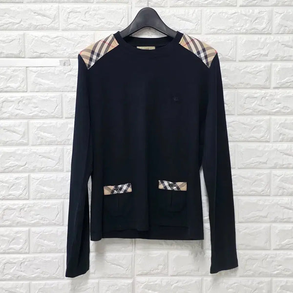[BUNJANG] M Burberry Round Neck T-shirt / M 버버리 블랙 라운드 티 E377