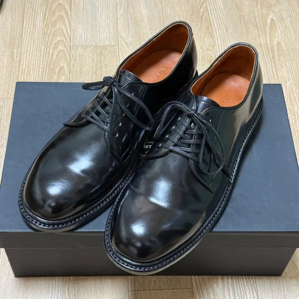 [BUNJANG] Romantic Move Officer Cordovan Derby Shoes Black / 로맨틱무브 오피서 코도반 더비 슈즈 구두 255 블랙