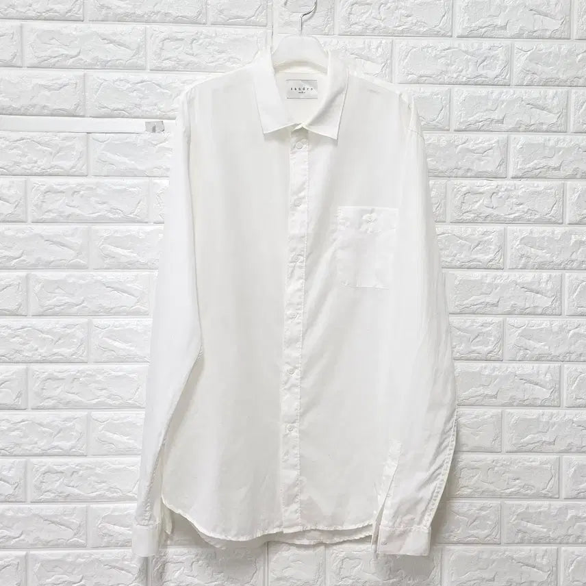 [BUNJANG] Sandro Homme White Linen Shirt / L 산드로옴므 SANDRO 화이트 린넨 마 셔츠 남방 E379