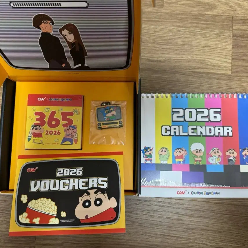 [BUNJANG] Crayon Shin-chan CGV 2026 Calendar with Coupon / [단순개봉 쿠폰0] 짱구는못말려 cgv 2026 캘린더 달력 쿠폰 포함
