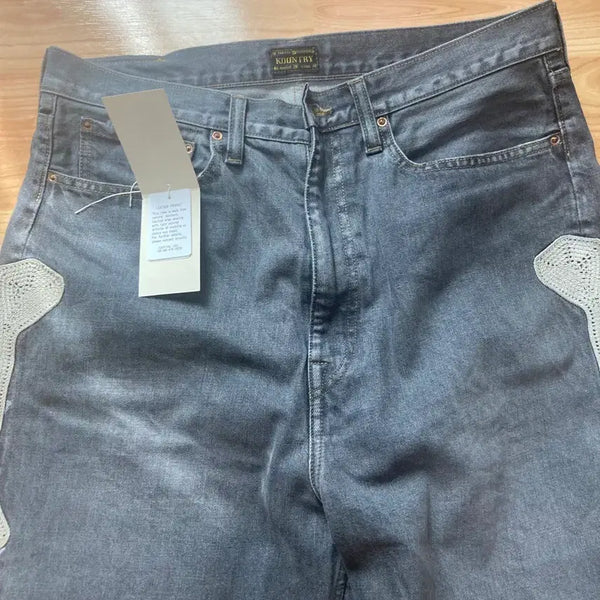 [BUNJANG] Kapital Bone Shorts Black Denim (36) / 캐피탈 본 쇼츠 반바지 흑청 데님(36)