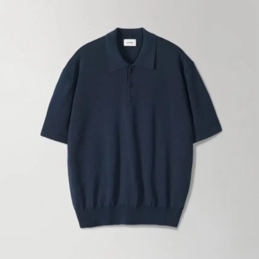 [BUNJANG] The Row Plain Half Knit Polo Navy / (2) 인더로우 플레인 하프 폴로니트 네이비