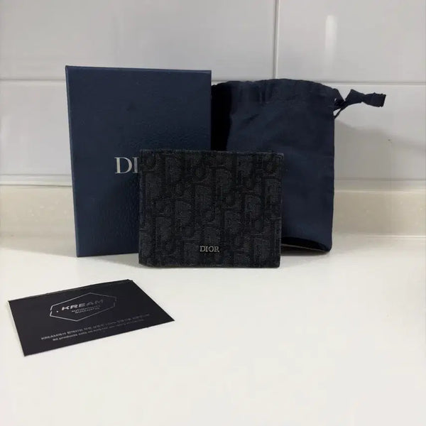 [BUNJANG] Dior Bifold Wallet Oblique Black / [S급/신형] 디올 오블리크 반지갑 블랙