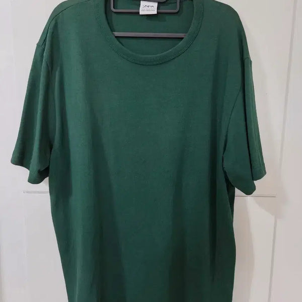 [BUNJANG] ZARA Man Basic T-Shirt XL Deep Green / ZARA MAN 기본 반팔티 XL 딥그린 남성셔츠