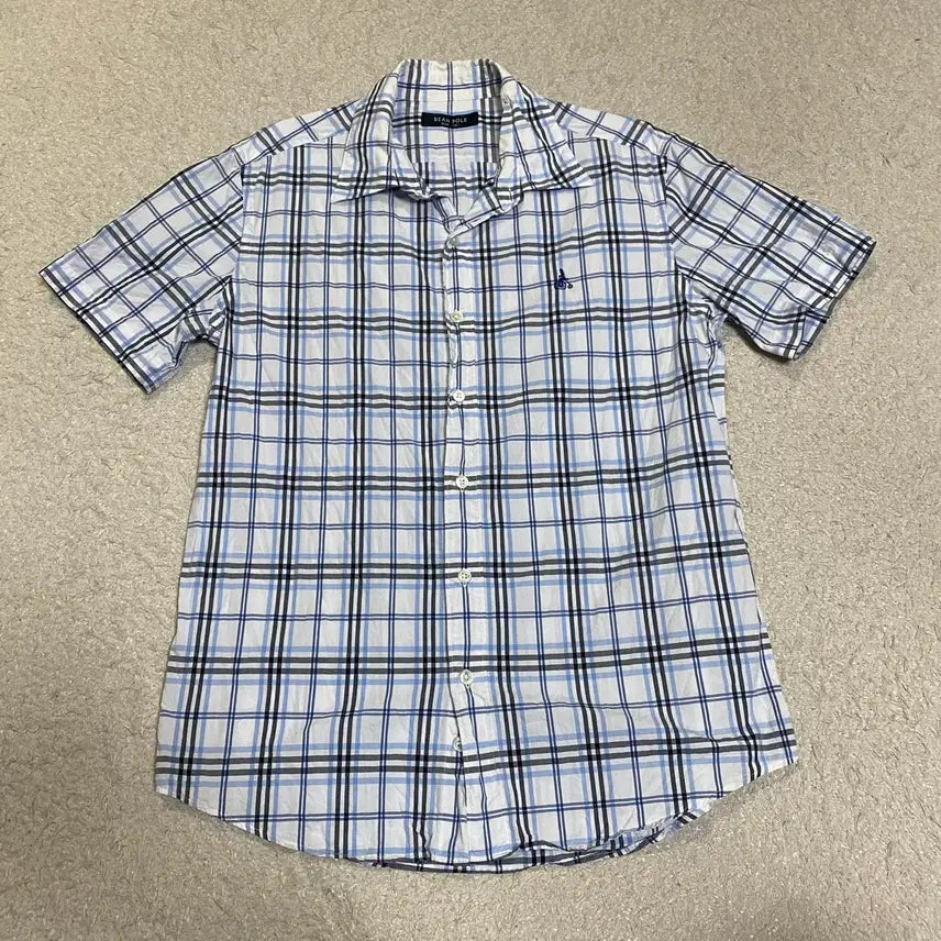 [BUNJANG] Beanpole Check Slim Fit Short Sleeve Shirt / 빈폴 반팔 셔츠 체크 슬림핏 100