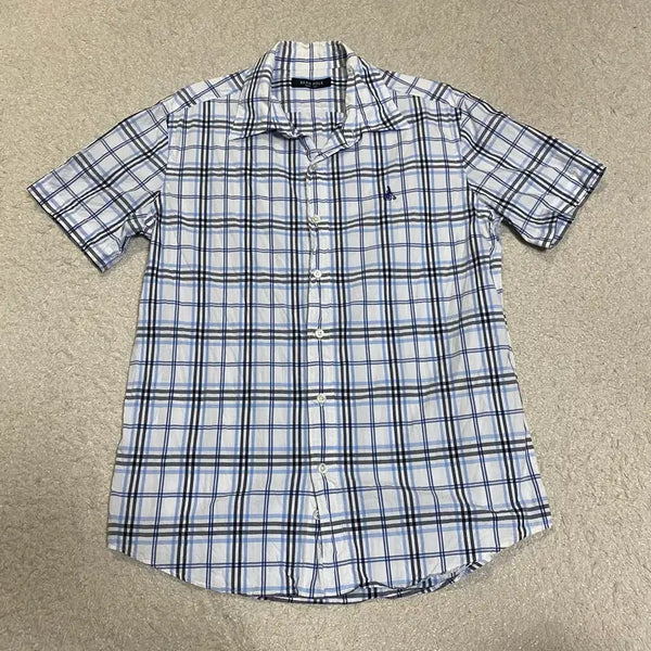 [BUNJANG] Beanpole Check Slim Fit Short Sleeve Shirt / 빈폴 반팔 셔츠 체크 슬림핏 100
