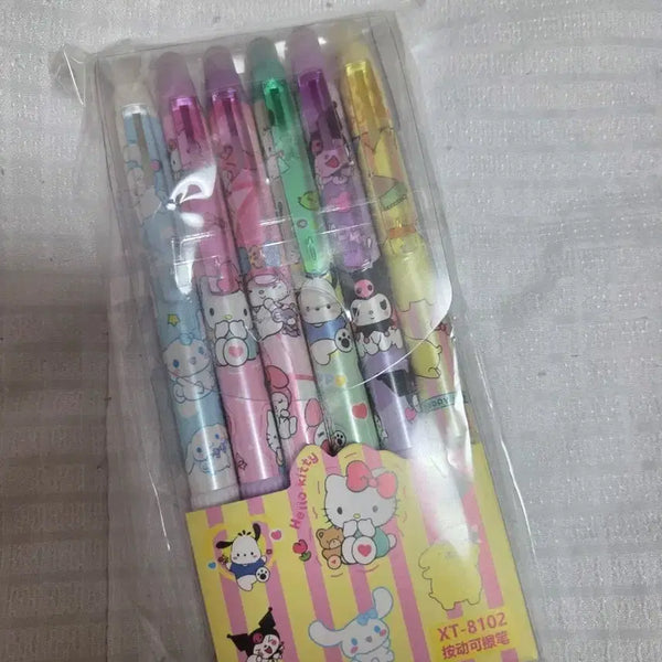 [BUNJANG] Sanrio Hello Kitty Ballpoint Pen Set (6 pcs) / 산리오 헬로키티 펜 6개입 세트